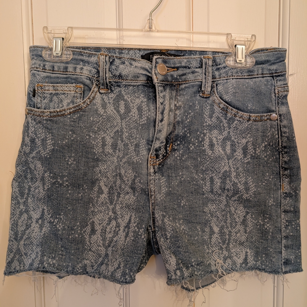 Judy Blue Snake Print Denim Shorts